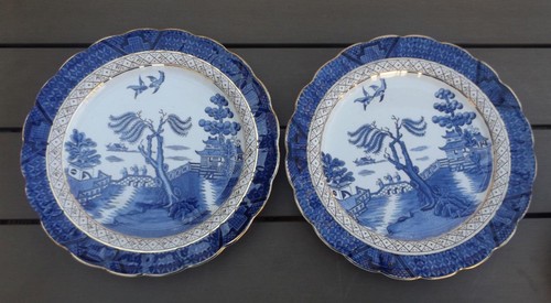 Booths real old willow plates - real,