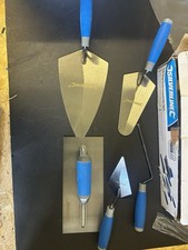 SILVERLINE TROWEL SET SOFT GRIP 5PC HAND BRICK PLASTERING BUILDER TROWELS