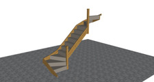 Oak mdf winder staircase - oak/mdf,