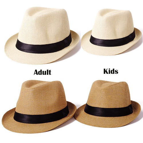 Summer kids mens straw fedora - kids,