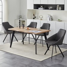 2pcs Grey Faux Leather Dining