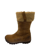 Timberland Womens Brown Leather Suede Ankle Boots Size 6.5-US8.5 Mid Calf Zip