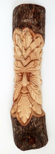 Hand carved wooden green man - hand,