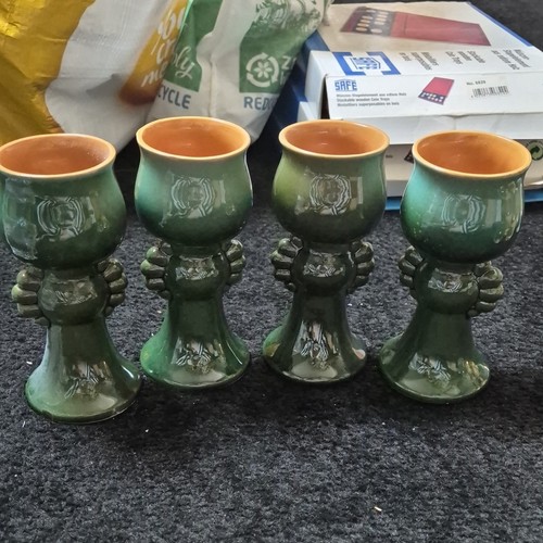 Set green glazed ceramic - glazed,