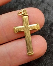 Old Vintage Antique Rolled Gold Pendant - Traditional Latin Religious Cross