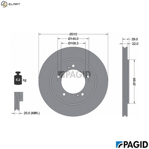 Brake disc 54705nc for - 2x,