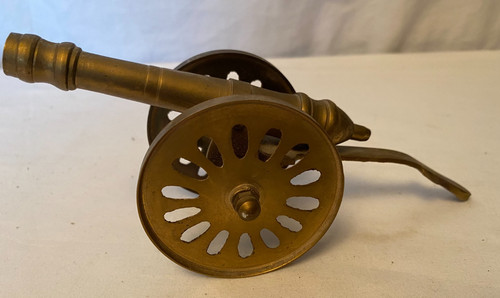 Vintage brass cannon - brass, on