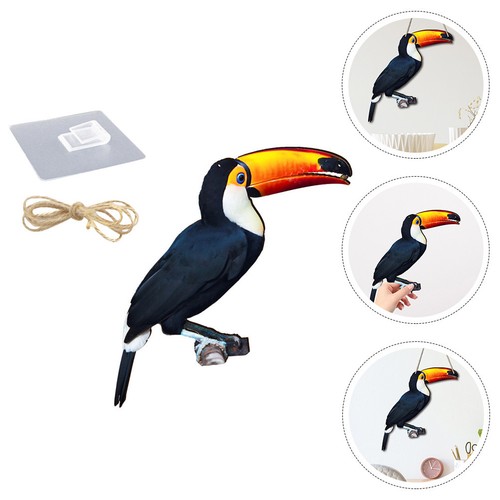 Wooden hanging toucan - wooden,