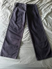 Toast Wide Leg Cotton Trousers, Size 14 Long, Washed Airforce Blue - New W/Tag