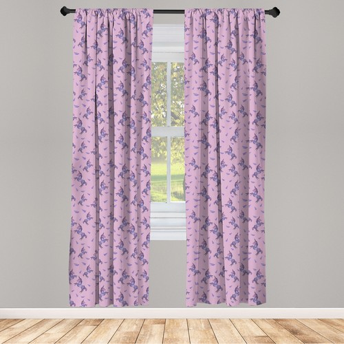 Unicorn curtains panel set - curtains,