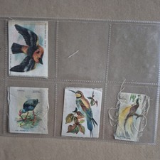 4 Cigarette Silk Cards  ~ Birds ~ Rare Nebo Cigarettes / BDV ~ Silks