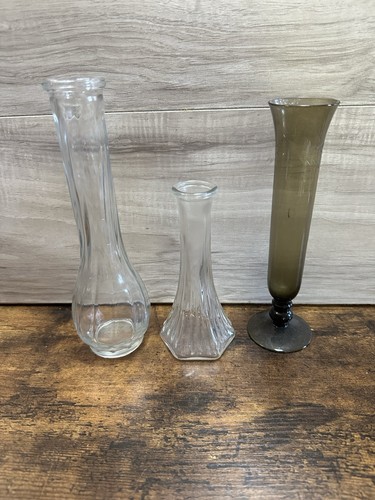 Vintage smoked glass - bud, vase