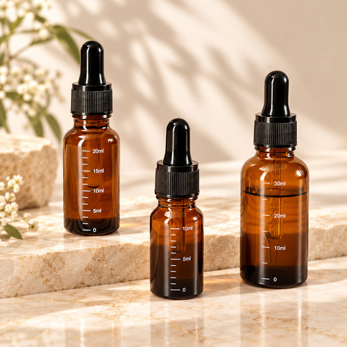 Amber glass dropper bottles - amber,