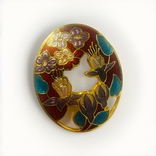 Vintage enamel oval shape - enamel,