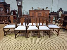 Set of 8 Oak Chairs 2 Carvers and 6 Singles with easily removable seats 