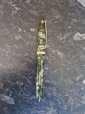 Lovely Rare Vintage Mentmore Fountain Pen Green Marbled Excellent 14ct Flex Nib