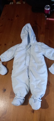 Baby pramsuit blue to - blue, up