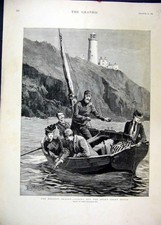Original Old Antique Print