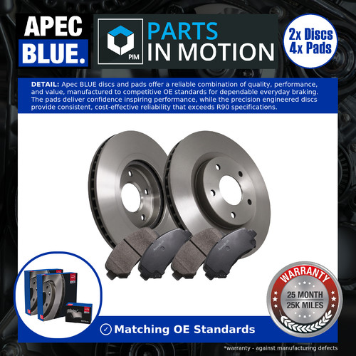 Vented brake discs and - 2x,