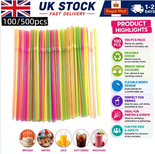 100 500pcs straws flexible - straws,