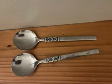 Pair Round Stainless Spoons