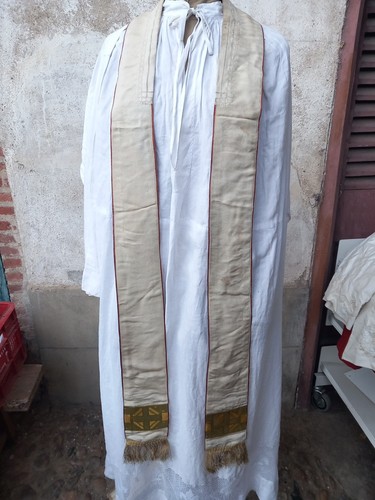 White stole priest liturgical - stole,