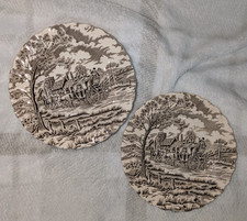 Vintage Royal Staffordshire Ironstone Brown Plates 16cms x 6