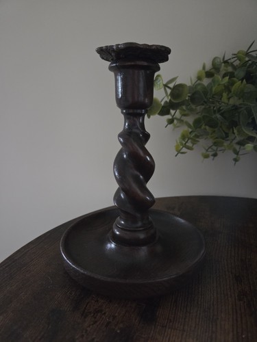 Wooden candlestick twist - wooden,
