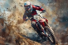 Motocross Motorbike Canvas Picture Print Wall Art
