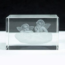 Angel Laser Art Crystal Block