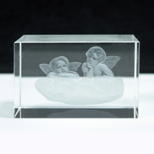 Angel laser art crystal block - angel,