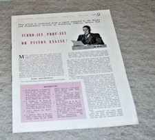TURBO-JET PROP-JET OR PISTON ENGINE? ARMSTRONG SIDDELEY MOTORS REPORT c1948