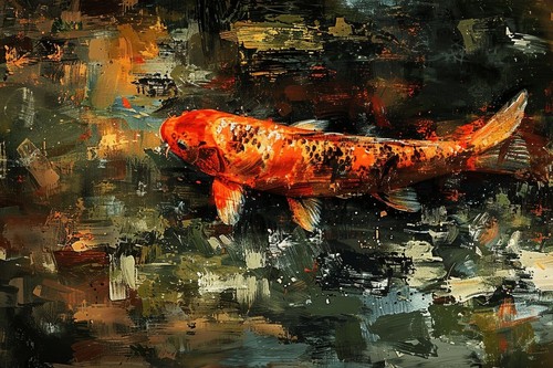 Japanese koi carp canvas - koi,