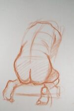 Original Pastel Sketch,'Nude figure from rear', Richard Bazley b1962, Circa 1980
