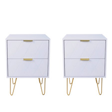 Set of 2 Bedside Table Storage