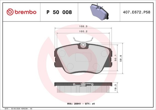 Brembo p50008 front brake pad - front,