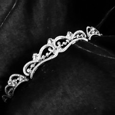 crystal rhinestone bridal  silver tiara