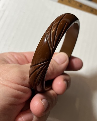 Vintage chocolate brown carved - vintage,