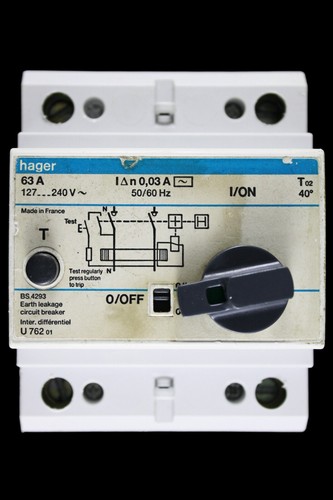 Hager amp 30ma - amp, pole
