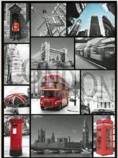 London scenes montage (Bus) metal sign  410mm x 300mm (fd)  REDUCED!!
