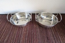 2 x STAINLESS STEEL BALTI DISHES - 15cm x 5.5cm - LOOK