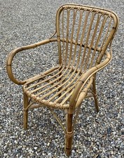 Vtg Franco Albini Style Bamboo Cane & Rattan Chair Free UK Delivery