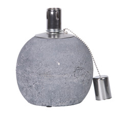 Oil Lamp Concrete Stainless Steel Wick Burner Ball Small Garden Outdoor
