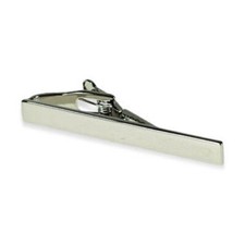 Rhodium Slim Tie Bar by