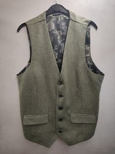 Sawyers and Hendricks Green Single Breasted Waistcoat 38S