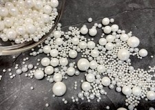 White Sprinkles Edible Pearls Sugar Balls Mix Wedding Cake & Cupcake Decoration