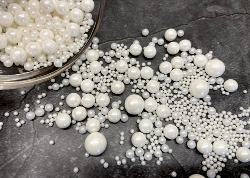 White sprinkles edible pearls - sprinkles,