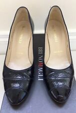 90% OFF RRP BRUNO MAGLI DESIGNER BLACK PATENT ITALIAN LEATHER CLASSIC HEEL SHOES