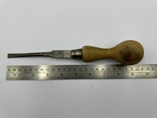 Lovely 9” Flat Head Cabinet Screwdriver Marked British Manufacture Wooden Handle