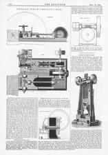 Pickles Steam Cross Cut Saw Antique Engineering Print 1881